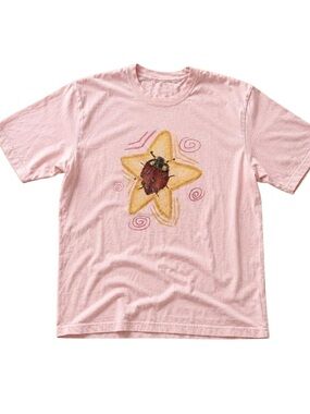 Gildan Pink Star & Ladybug Graphic Tee